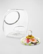 Image 3 of 3: MacKenzie-Childs Cookie Jar with Wildflowers Enamel Lid