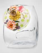 Image 1 of 3: MacKenzie-Childs Cookie Jar with Wildflowers Enamel Lid
