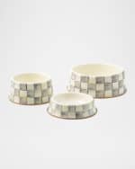 Image 2 of 2: MacKenzie-Childs Sterling Check Enamel Cat Dish