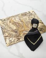 Image 2 of 2: Nomi K Gold Braided Trim Napkin