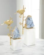 Image 2 of 2: John-Richard Collection Brass Bird & Cyanite Geode Sculpture I