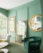 Image 2 of 5: Neiman Marcus Round Quartz Mirror 