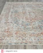 Image 3 of 8: Exquisite Rugs x THE MET Antique Loom Rust & Light Blue Rug, 3' x 12'