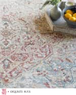 Image 5 of 8: Exquisite Rugs x THE MET Antique Loom Rust & Light Blue Rug, 3' x 12'