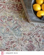 Image 7 of 8: Exquisite Rugs x THE MET Antique Loom Rust & Light Blue Rug, 3' x 12'