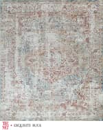 Image 1 of 8: Exquisite Rugs x THE MET Antique Loom Rust & Light Blue Rug, 3' x 12'
