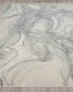 Image 3 of 10: Exquisite Rugs Gianni Hand-Loomed Silver Rug, 10' x 14'