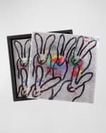Image 2 of 2: Hunt Slonem Color Burst Bunnies Coasters, Set of 4