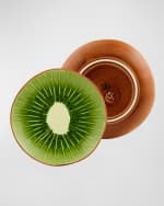 Image 4 of 4: Bordallo Pinheiro Kiwi Dessert Plates, Set of 4