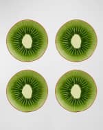 Image 1 of 4: Bordallo Pinheiro Kiwi Dessert Plates, Set of 4