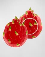 Image 4 of 4: Bordallo Pinheiro Dragon Fruit Dessert Plates, Set of 4