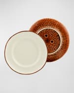 Image 4 of 4: Bordallo Pinheiro Coconut Dessert Plates, Set of 4