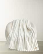 Image 2 of 5: UGG Channel Quilt Faux Fur Throw Blanket