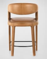 Image 4 of 5: Four Hands Hawkins Leather Counter Stool, 26"