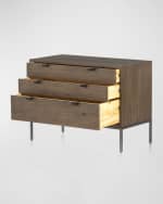 Image 3 of 6: Four Hands Trey 3-Drawer Nightstand