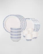Image 1 of 5: Juliska Sitio Stripe 16-Piece Place Setting, Delft Blue 