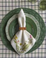 Image 4 of 4: Juliska Sitio Stripe Basil Dessert/Salad Plate