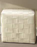 Image 3 of 3: Jamie Young Woven Leather Ottoman 