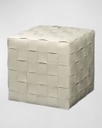 Image 1 of 3: Jamie Young Woven Leather Ottoman 