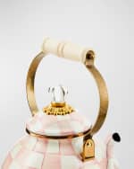 Image 3 of 7: MacKenzie-Childs Rosy Check Enamel Tea Kettle, 3qt.