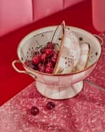 Image 3 of 5: MacKenzie-Childs Rosy Check Enamel Colander, Small