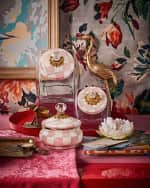 Image 5 of 7: MacKenzie-Childs Cookie Jar with Rosy Check Enamel Lid
