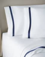Image 6 of 6: Matouk 600 Thread Count Lowell Flat Sheet, FULL-QUEEN
