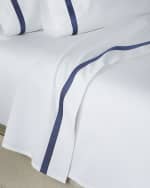 Image 4 of 6: Matouk 600 Thread Count Lowell Flat Sheet, FULL-QUEEN