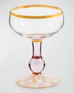 Image 1 of 6: MacKenzie-Childs Rosy Check Coupe Glass