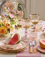 Image 4 of 9: MacKenzie-Childs Rosy Check Wine Glass