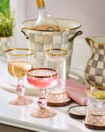 Image 5 of 9: MacKenzie-Childs Rosy Check Wine Glass