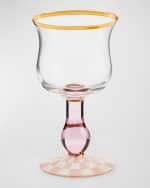 Image 1 of 9: MacKenzie-Childs Rosy Check Wine Glass