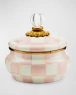 Image 1 of 5: MacKenzie-Childs Rosy Check Enamel Squashed Pot