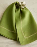 Image 2 of 3: Kim Seybert Classic Spring Green Linen Napkin