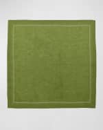 Image 1 of 3: Kim Seybert Classic Spring Green Linen Napkin