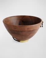 Image 4 of 5: Michael Aram Gold Orchid Wooden Bowl 