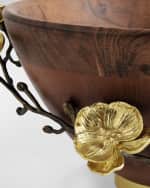 Image 5 of 5: Michael Aram Gold Orchid Wooden Bowl 