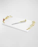 Image 3 of 5: Michael Aram Wildflowers Cheeseboard with Knife 