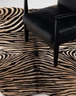 Image 4 of 6: Four Hands Zebra Printed Hair on Hide Rug, 5' x 8'