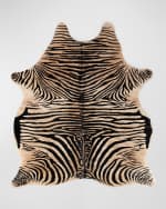 Image 1 of 6: Four Hands Zebra Printed Hair on Hide Rug, 5' x 8'