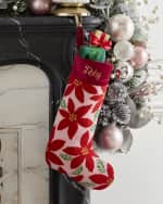Image 1 of 4: Bauble Stockings x Sainty Nelsen "Fa-LaLa's Poinsettias" Christmas Stocking, Personalized