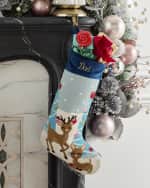 Image 1 of 4: Bauble Stockings x Sainty Nelsen "The Reid Reindeer" Christmas Stocking, Personalized