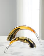 Image 2 of 2: John-Richard Collection Hand-Blown Black and Amber Arch Sculpture I 
