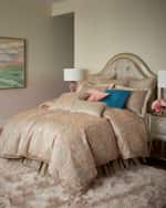 Image 2 of 2: Austin Horn Collection Imperial Button Velvet Pillow, 20" Square