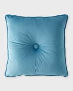 Image 1 of 2: Austin Horn Collection Imperial Button Velvet Pillow, 20" Square