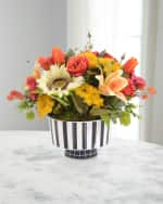Image 1 of 2: John-Richard Collection Sycamore Garden 18" Faux Floral Arrangement in Ceramic Vase