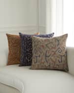 Image 3 of 3: D.V. KAP Home Ellina Blue Leopard-Pattern Pillow, 24" Square