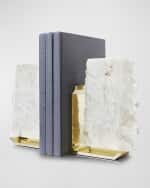 Image 1 of 3: ANNA New York Fim Geo Quartz and Aluminum Bookends 