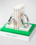 Image 3 of 3: ANNA New York Marble Ring Bookends, Set of 2 