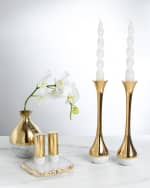Image 2 of 3: ANNA New York Marble & Silver Dual Candleholders, Set of 2